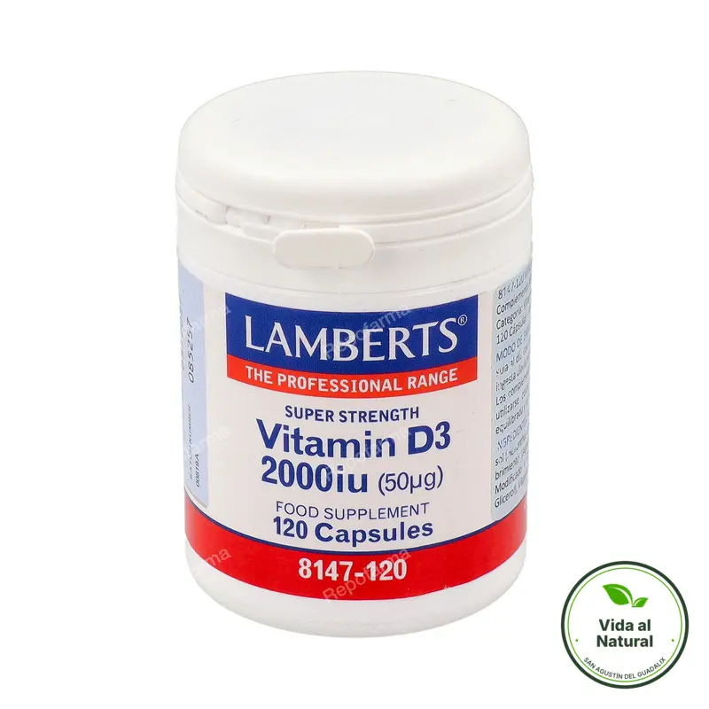 Vitamina d3 2000iu 120 cápsulas, Lamberts