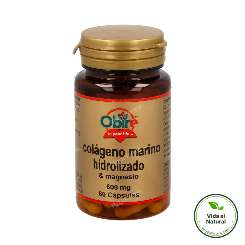 Colágeno hidrolizado con magnesio 60 cápsulas, Obire