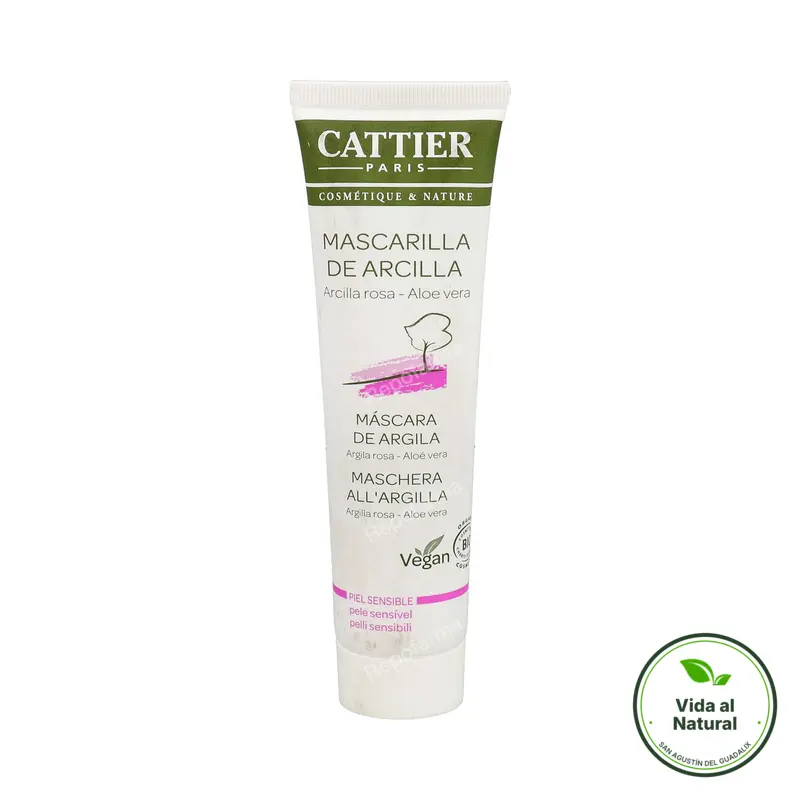 Mascarilla de arcilla rosa piel sensible 100 ml, Cattier