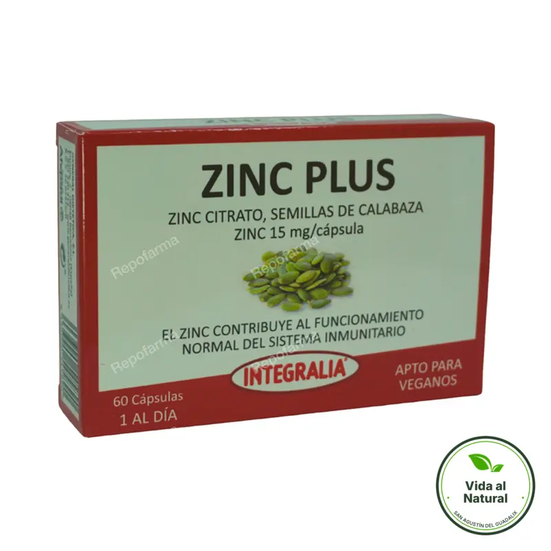Zinc plus 60 cápsulas, Integralia