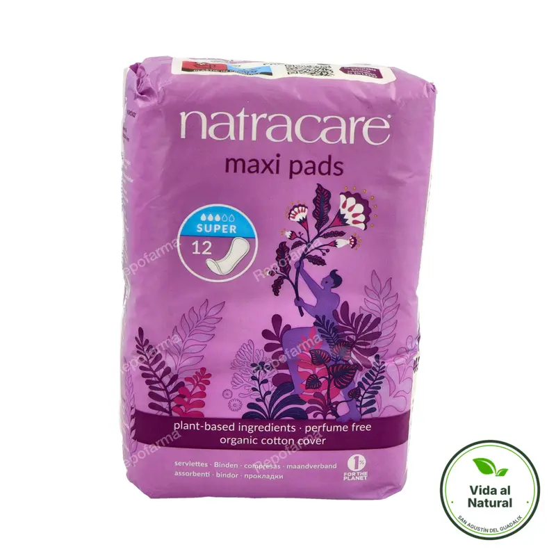Compresa maxi pads super sin alas, Natracare