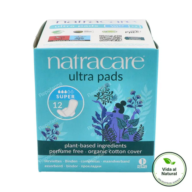 Compresa super 12und con alas, Natracare