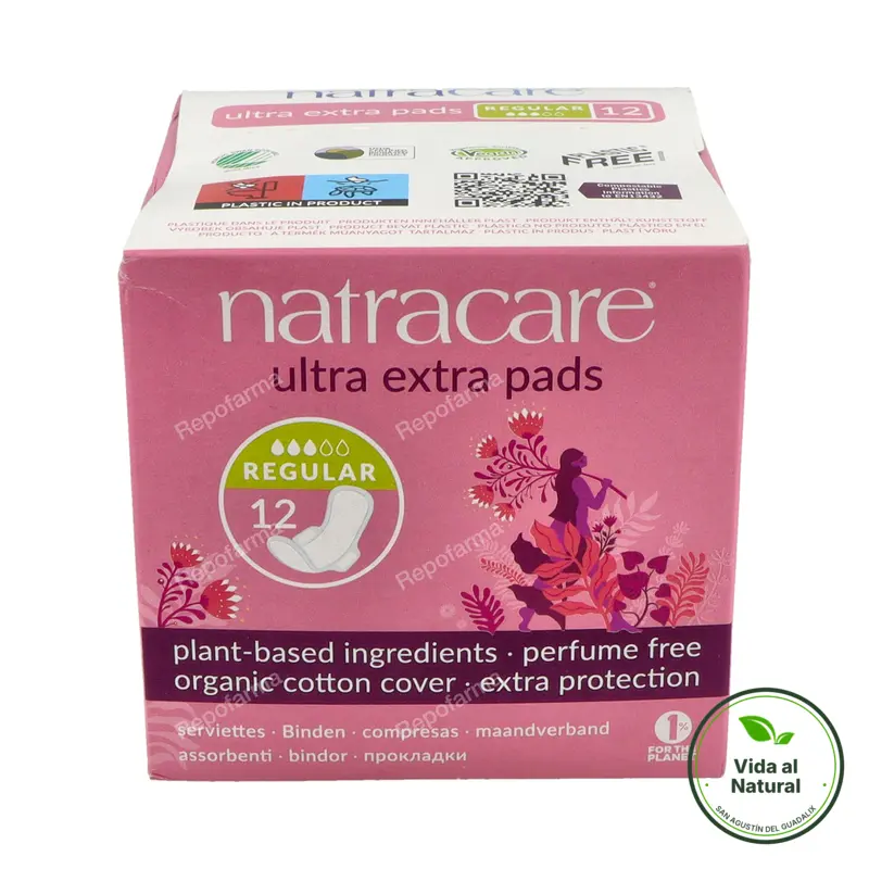 Compresa normal con alas ultra extra 12 uds., Natracare