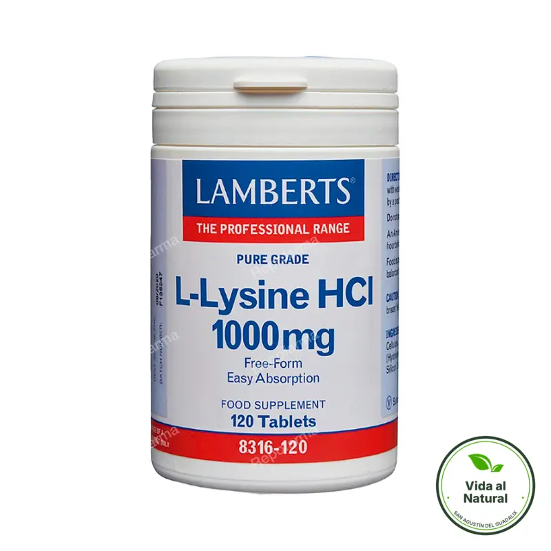 L-lisina hcl 1000 mg 120tb, Lamberts