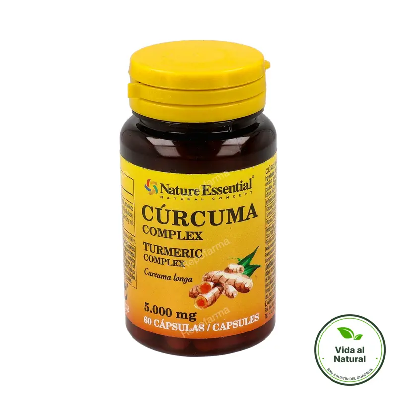Cúrcuma 5000mg+vitamina c+pimienta 60 cápsulas, Nature Essential