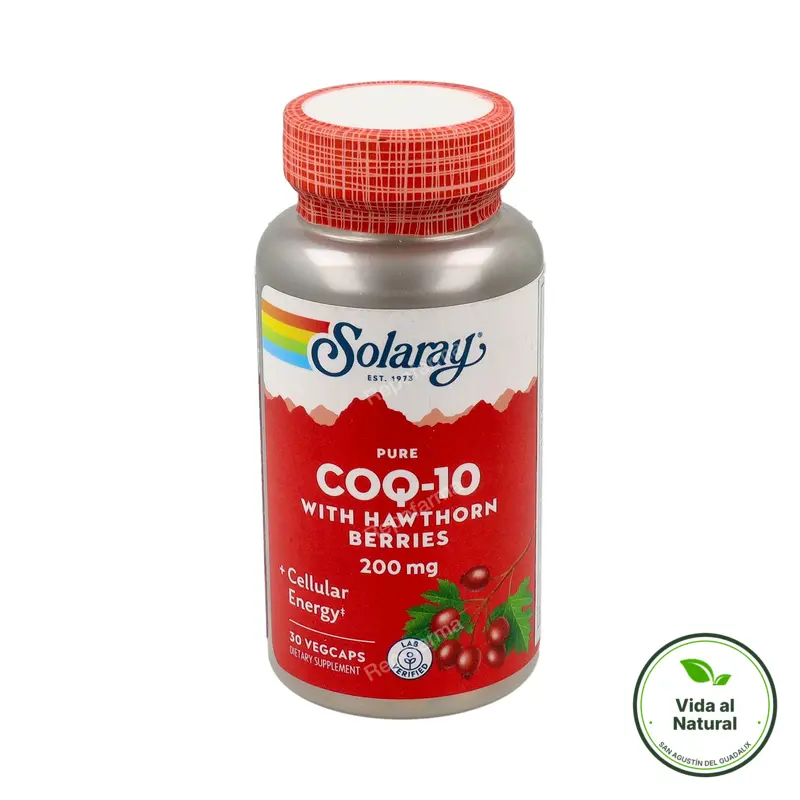 Puré COQ10 200 mg 30 cápsulas vegetales, Solaray