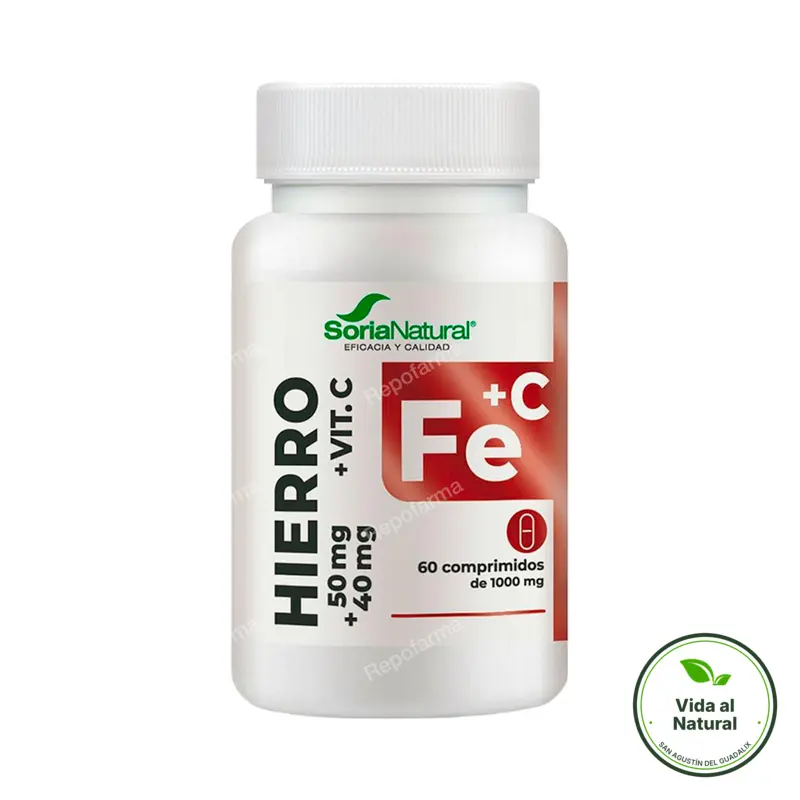 Hierro+vitamina c liberacion sost. soria n 60 comprimidos, Soria Natural