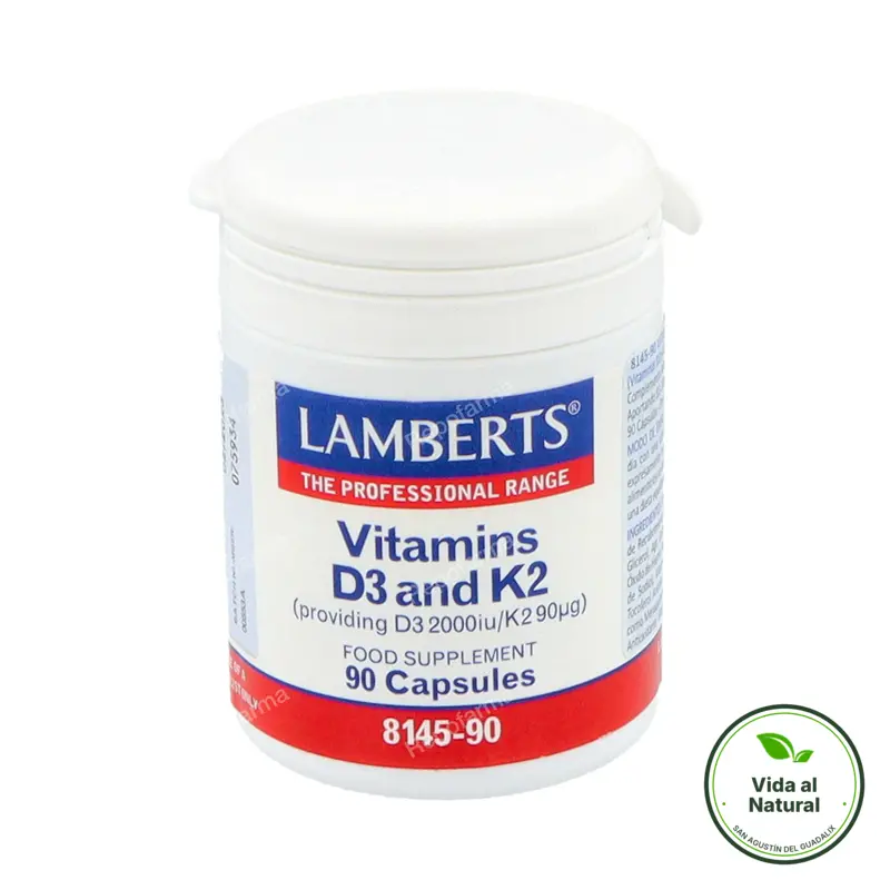 Vitamina d3+k2 2000iu/90ug 90 cápsulas, Lamberts