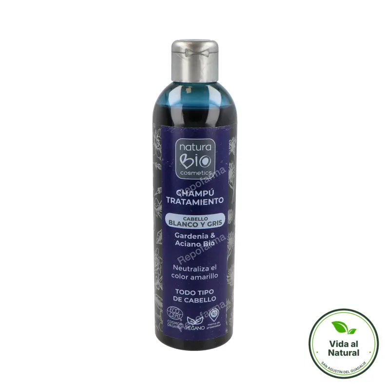 Champú tratamiento cabello blanco y gris gardenia & aciano BIO, Naturabio