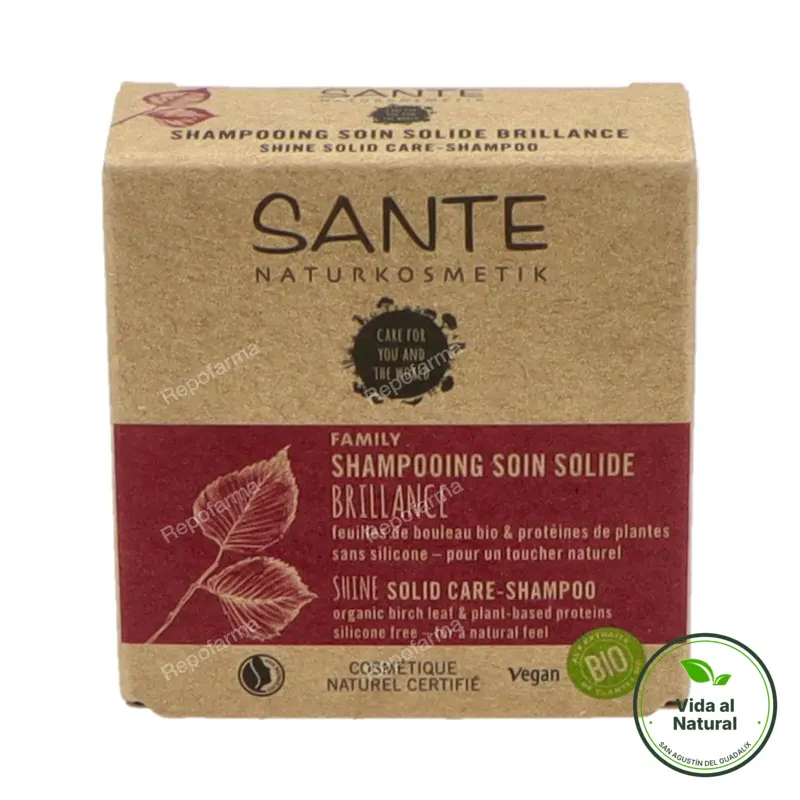 Champú solido brillo family abedul & proteína vegetal BIO, Sante Naturkosmetik