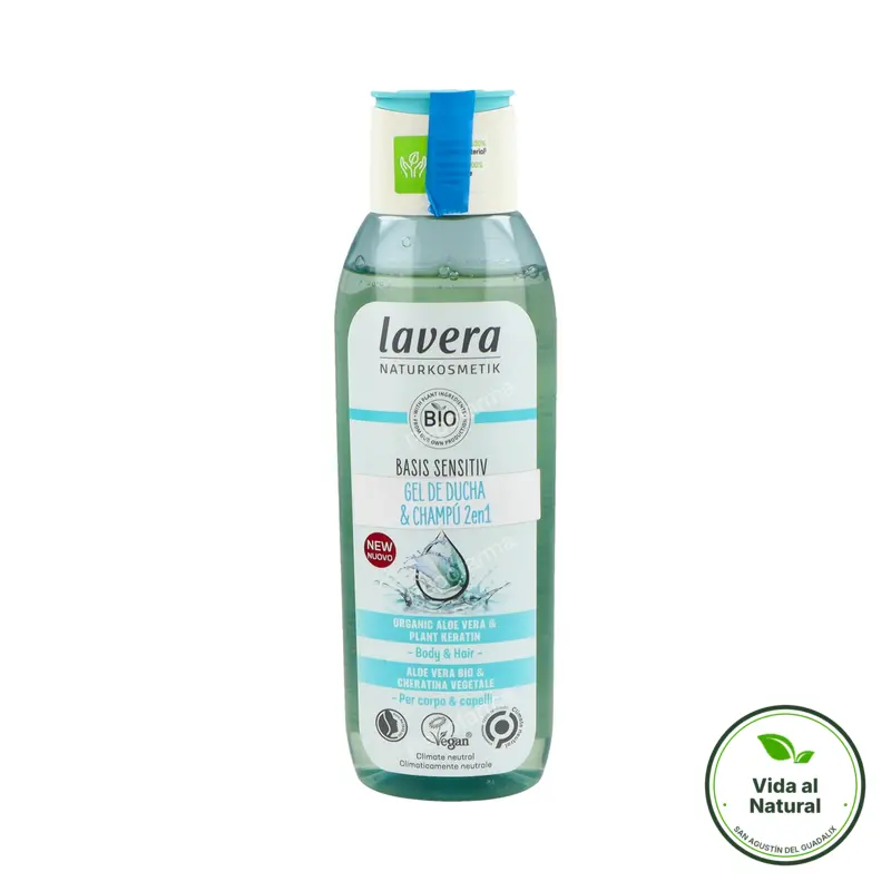 Gel ducha & champú 2 en 1 basis sensitve, Lavera