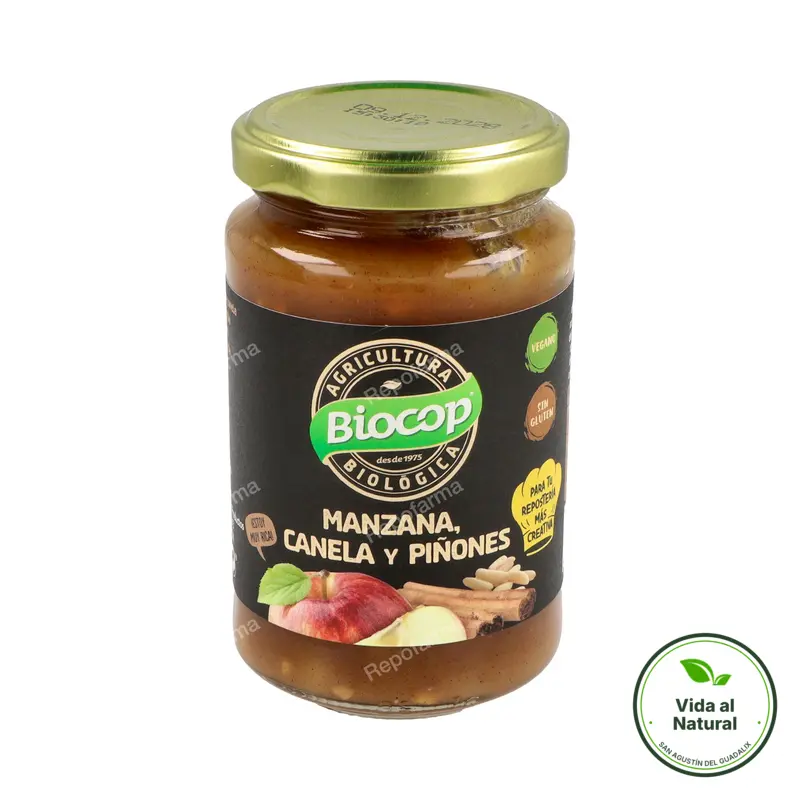Compota de manzana canela y piñones BIO 280 g, Biocop