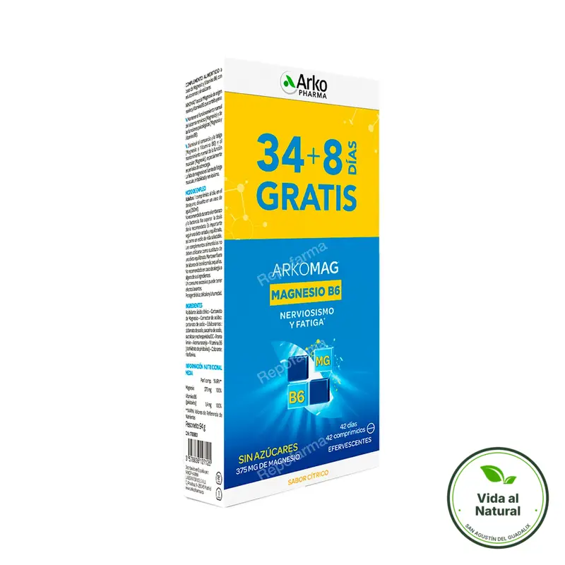 Magnesio + vit B6 21 comprimidos efervescentes 2 uds., Arkopharma