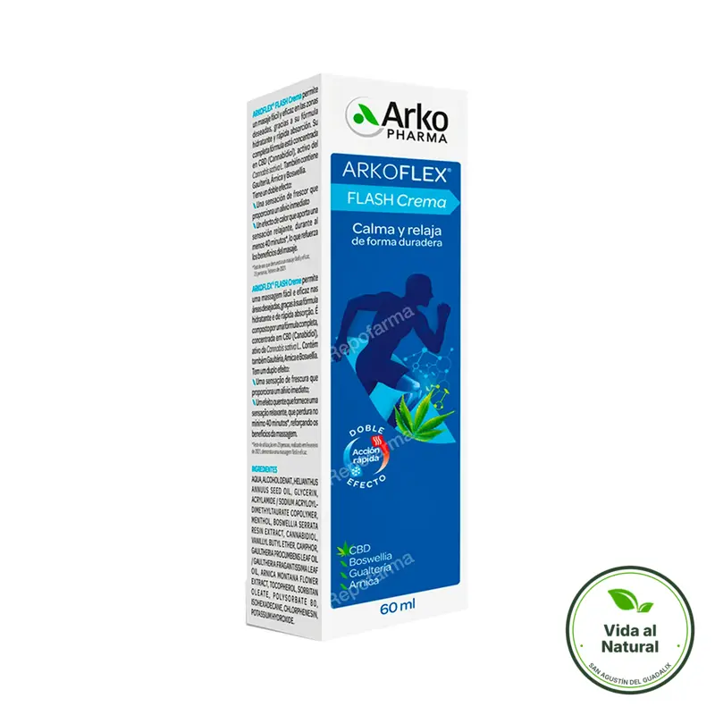 Arkoflex flash crema CBD efecto calor 60 ml, Arkopharma