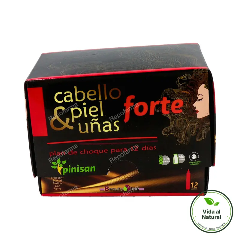 Cabello piel y uñas forte beautyline 12 viales, Pinisan
