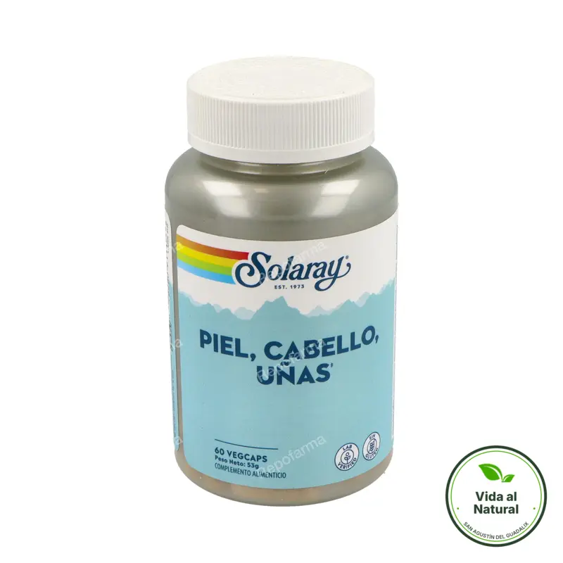 Piel cabello uñas 60 cápsulas vegetales, Solaray