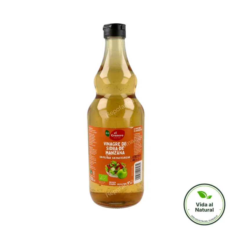 Vinagre sidra manzana sin filtrar granero 750 ml, El Granero