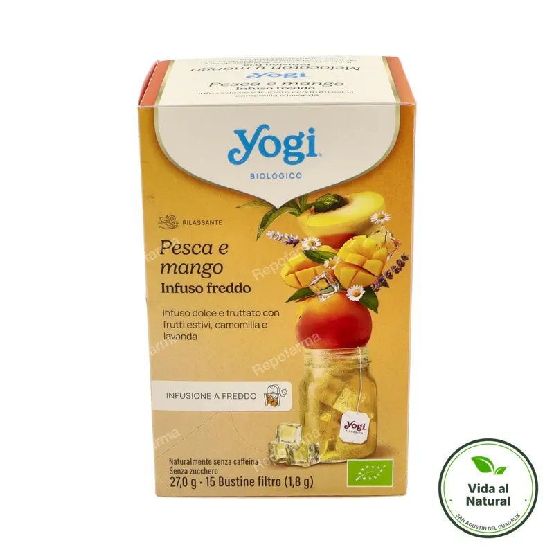 Yogi melocoton mango té frio BIO 15 infusiones, Yogi Tea