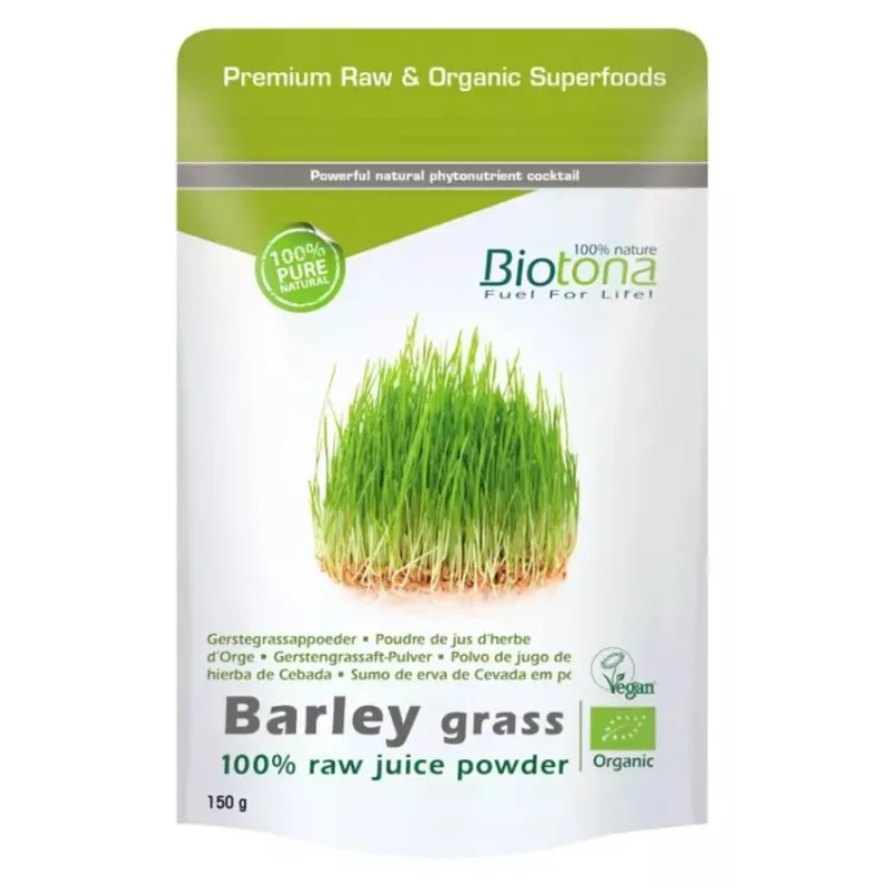 Hierba cebada jugo en polvo BIO 150 g, Biotona
