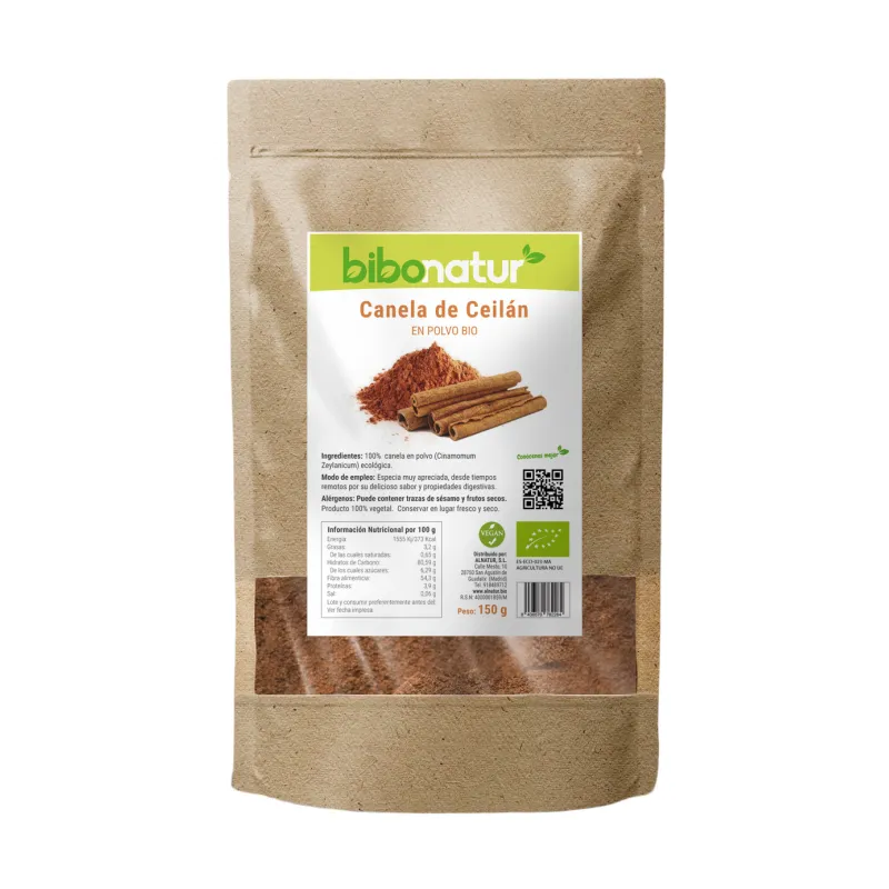 Canela ceilan polvo BIO 150 g, Bibonatur