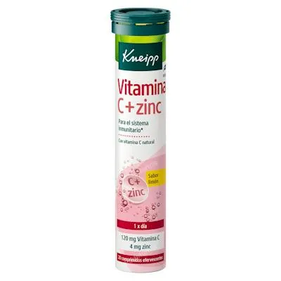 Vitamina C + zinc limón 20 comprimidos efervescentes, Kneipp