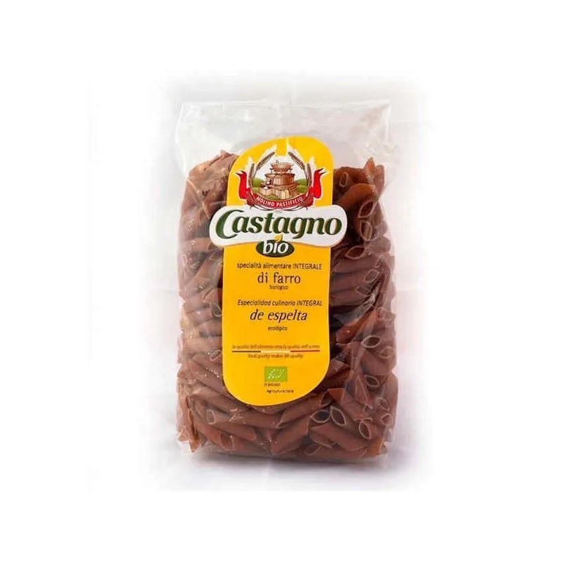 Organic wholegrain dicoccum spelt macaroni 500 g, Castagno