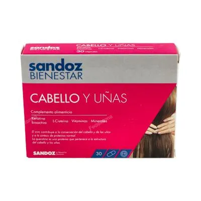 Cabello y uñas 30 cápsulas, Sandoz Bienestar
