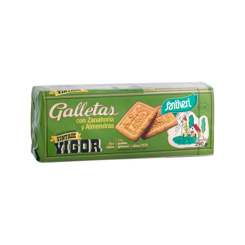 Galletas zanahorias+almendras 240 g, Santiveri