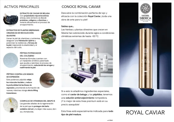 Folleto royal caviar, Natura Siberica
