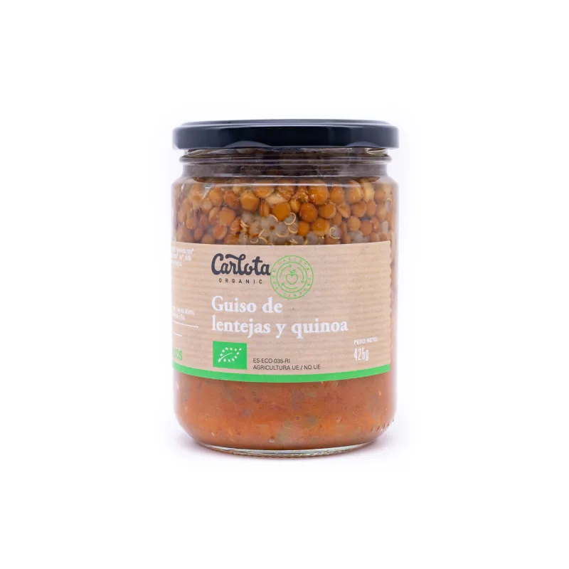 Guiso de lentejas con quinoa 425 g, Carlota Organic
