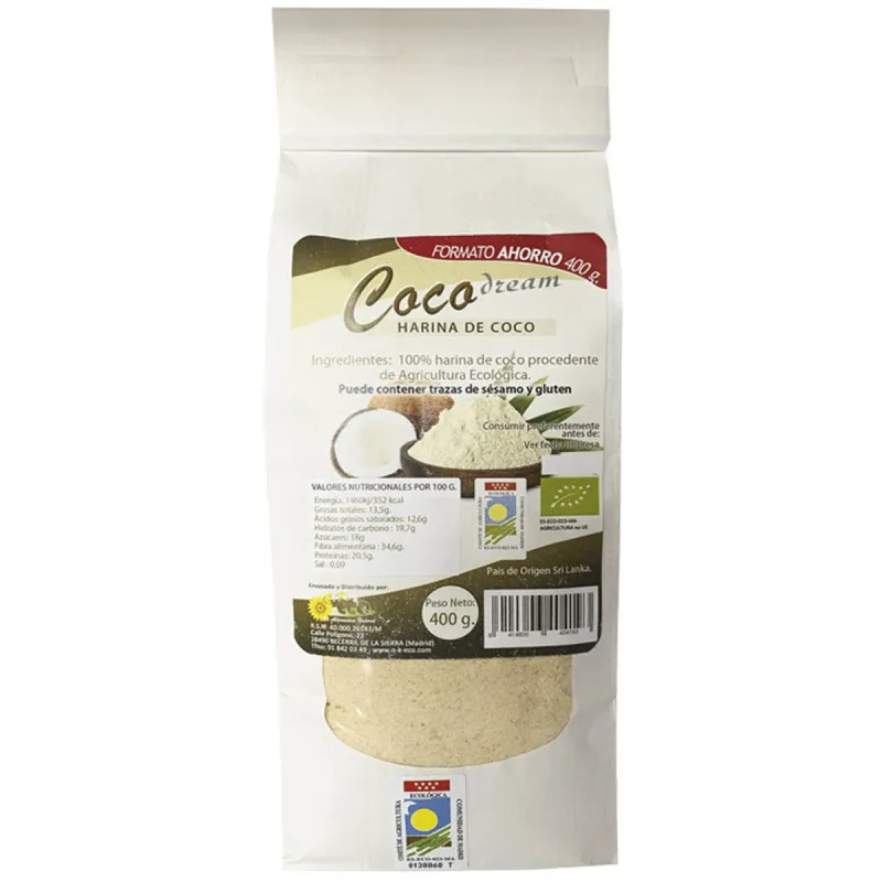 Harina coco BIO 400 g, Dream Foods