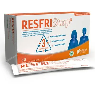 Resfristop naranja 10 sobres, Arama