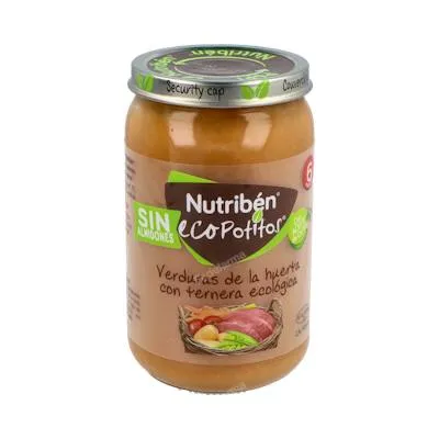 Potito verduras-ternera 235 g BIO 6 ml, Nutriben