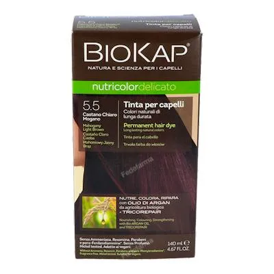 Tinte castaño claro caoba 5.5 delicato 140 ml, Biokap