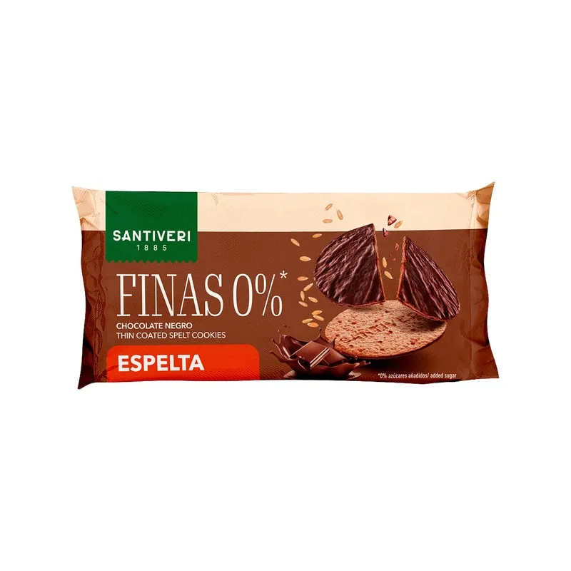 Galletas finas 0% espelta chocolate negro santiver, Santiveri