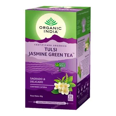 Tulsi jasmine green tea infusión ayurvedica 25 bolsas, Organic India