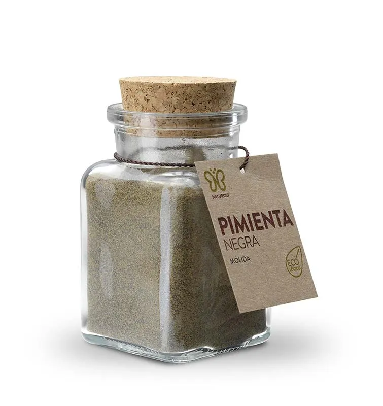 Pimienta Negra Molida Gourmet BIO 80 g, Naturcid