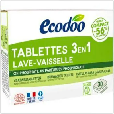 3-in-1 dishwasher tablets 30 pcs, Ecodoo