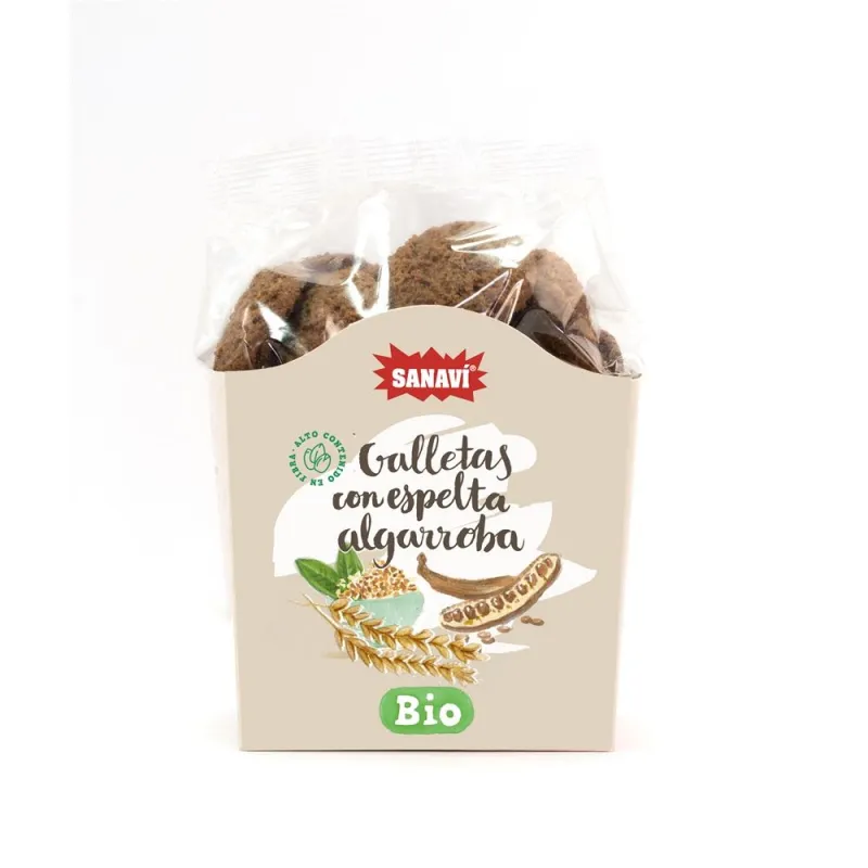 Galletas espelta y algarroba BIO 200 g, Sanavi