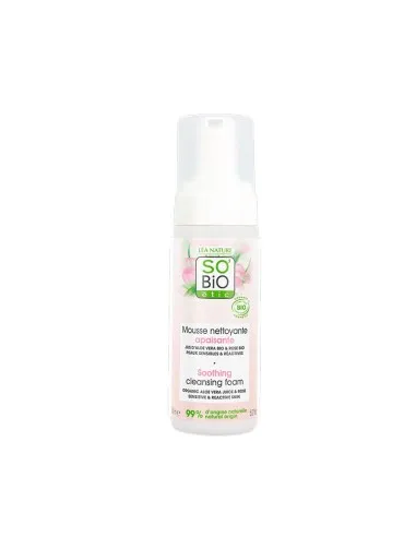 Espuma limpiadora calmante hipoalergenica bisabolol, aloe vera & rosas BIO, SO'BiO étic