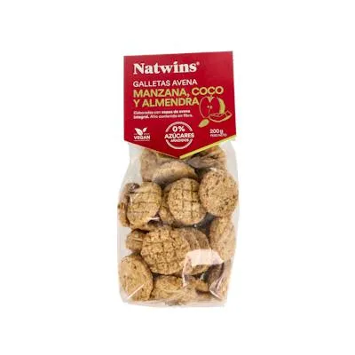 Galletas de avena manzana coco y almendra 200 g, Natwins