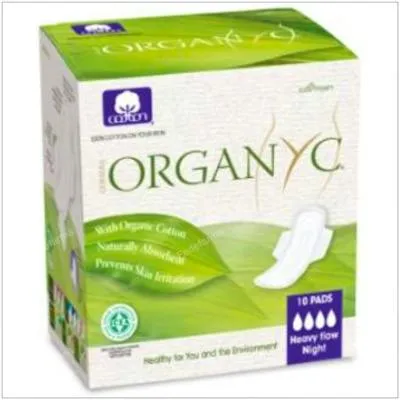 Compresas con alas noche 10 uds., Organyc