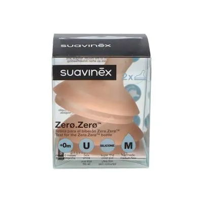 Zero anticolic wide neck silicone medium flow teat 2 pcs, Suavinex