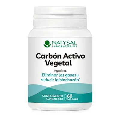 Carbón activo vegetal 60 cápsulas, Natysal