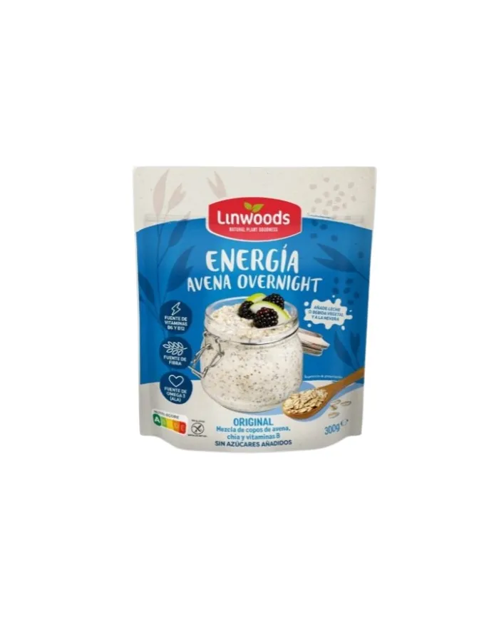 Avena overnight original energía 300 g, Linwoods