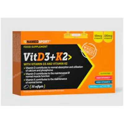 Vitamin D3 + K2 30 softgels, Named Sport
