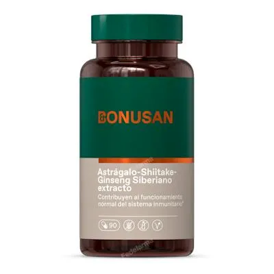 Astragalus-Shiitake-Sibirischer-Ginseng-Extrakt 90 vegetarische Kapseln, Bonusan