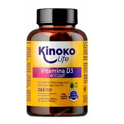 Vitamine D 4000 IE 365 capsules, Kinoko Life