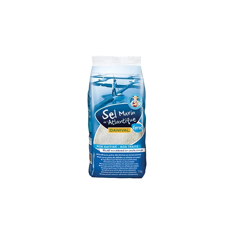 Sal marina atlantica gruesa sin refinar 1 kg, Danival