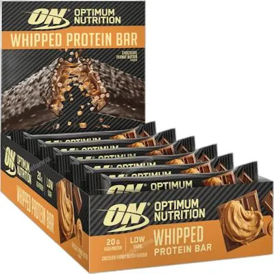 On whipped white chocolate peanut bar hfss 10 x 68 g, Optimum Nutrition